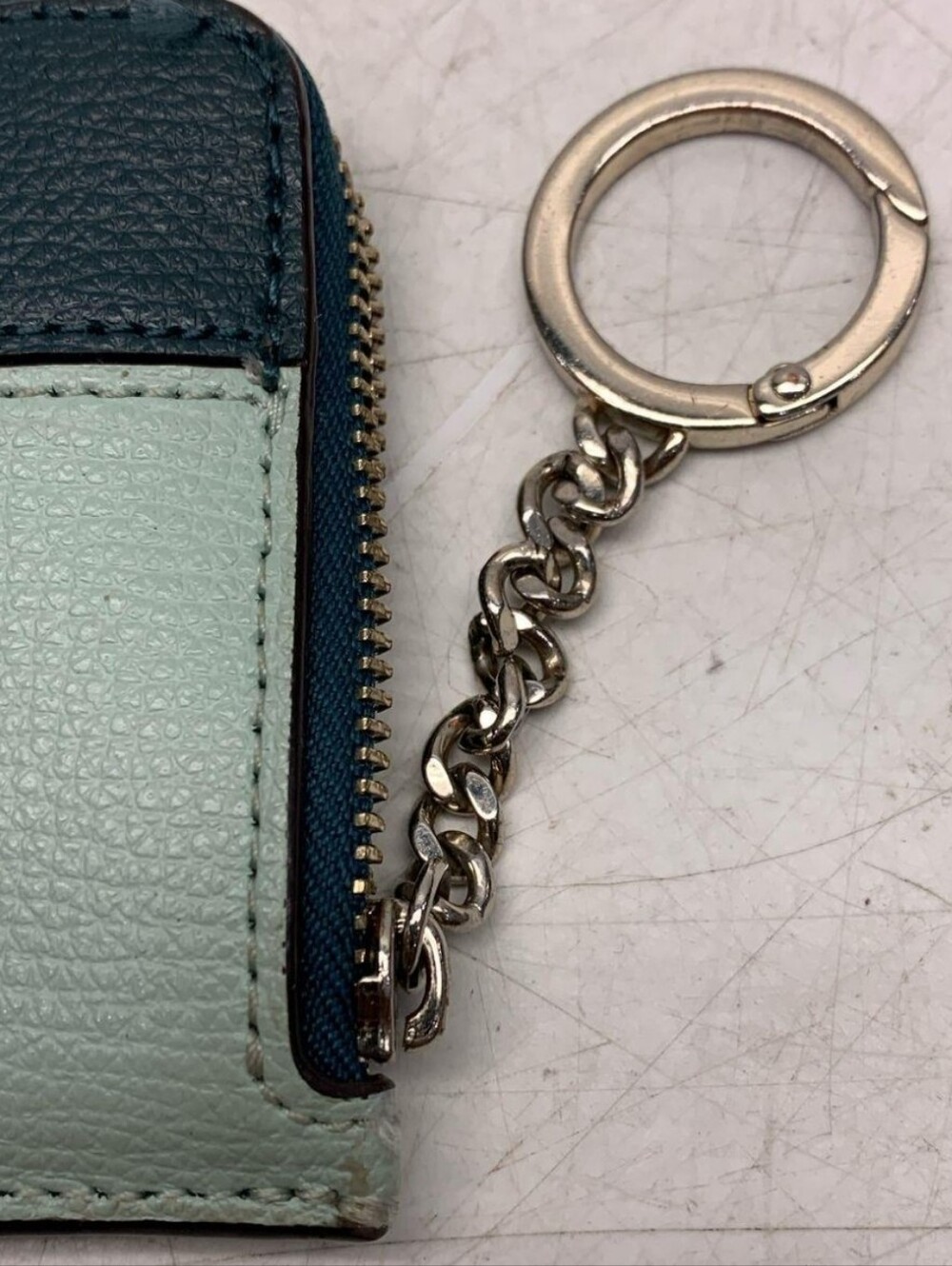 kate spade New York Mint & Teal Zip Card Case Keyring - Picture 5 of 5